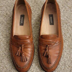 Vintage Bally Leather Tassel Loafers Men’s Size 9 Made in Switzerland